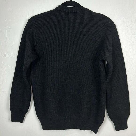 Missouri Italian Black Wool Blend High Neck Pullover Sweater Size L - Picture 5 of 10